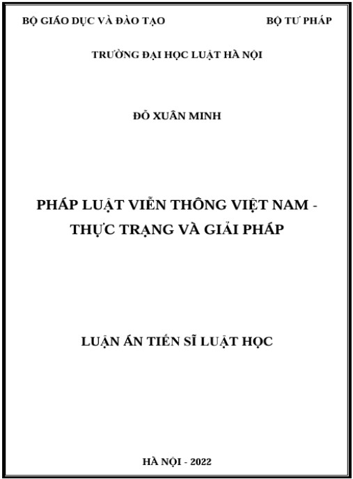 Luận án Pháp luật viễn thông Việt Nam – Thực trạng và giải pháp