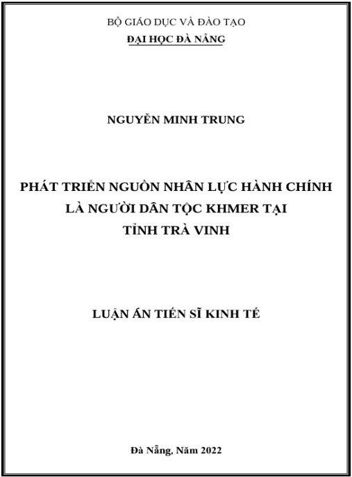 Luận án Phát triển nguồn nhân lực hành chính là người dân tộc Khmer tại tỉnh Trà Vinh