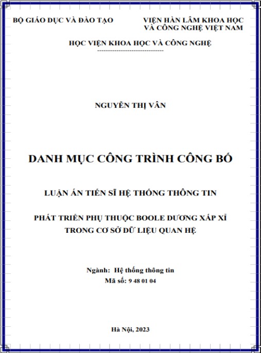 Luận án Phát triển phụ thuộc Boole dương xấp xỉ trong cơ sở dữ liệu quan hệ