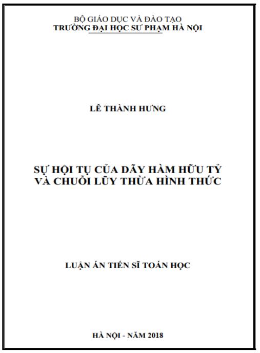 Luận án Sự hội tụ của dãy hàm tỷ và chuỗi lũy thừa hình thức