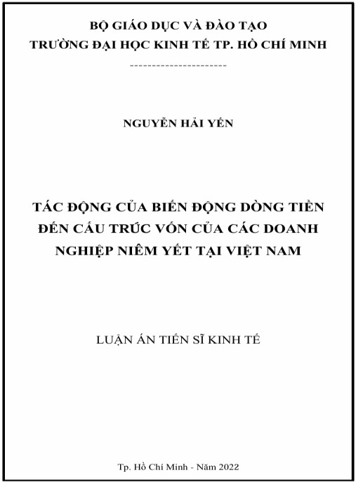 Luận án Tác động của biến động dòng tiền đến cấu trúc vốn của các doanh nghiệp niêm yết tại Việt Nam