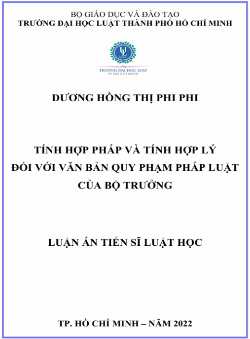 Luận án Tính hợp pháp và tính hợp lý đối với văn bản quy phạm pháp luật của bộ trưởng.