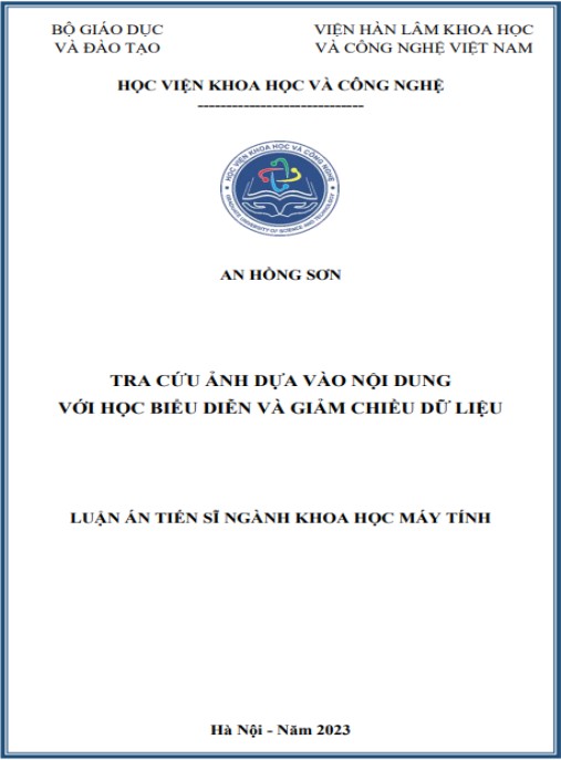 Luận án Tra cứu ảnh dựa vào nội dung với học biểu diễn và giảm chiều dữ liệu