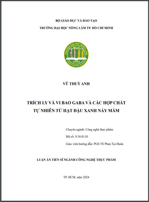 Luận án Trích ly và vi bao gaba và các hợp chất tự nhiên từ hạt đậu xanh nảy mầm