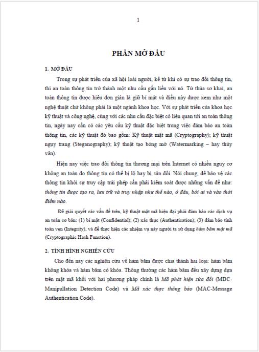 Luận án Về một phương pháp xây dựng hàm băm cho việc xác thực trên cơ sở ứng dụng thuật toán mã hóa đối xứng