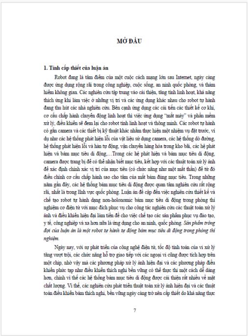 Luận án Xây dựng Robot tự hành dạng Nonholonomic và tổng hợp bộ điều khiển bám quỹ đạo