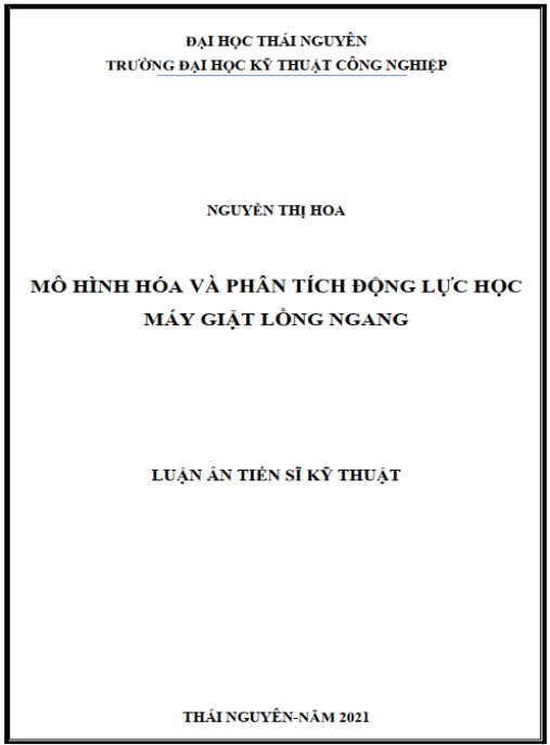 Luận án Mô hình hóa và phân tích động lực học máy giặt lồng ngang