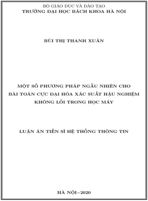 Luận án Một số phương pháp ngẫu nhiên cho bài toán cực đại hóa xác suất hậu nghiệm không lồi trong học máy