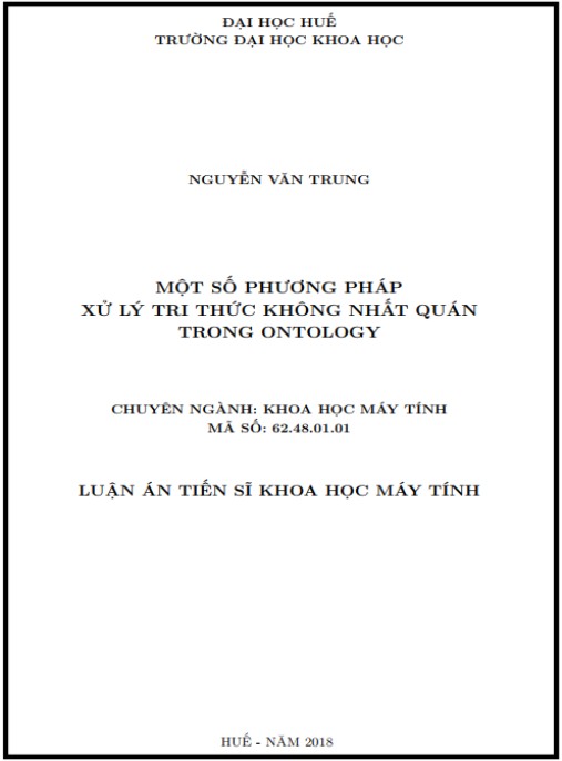 Luận án Một số phương pháp xử lý tri thức không nhất quán trong ontology