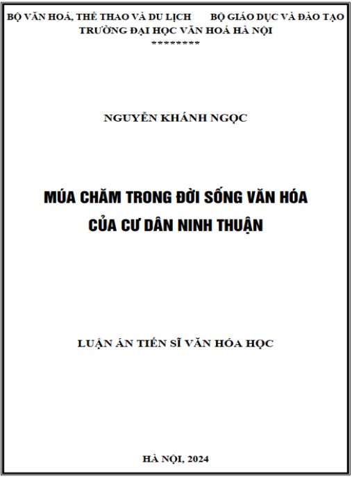 Luận án Múa Chăm trong đời sống văn hóa của cư dân Ninh Thuận