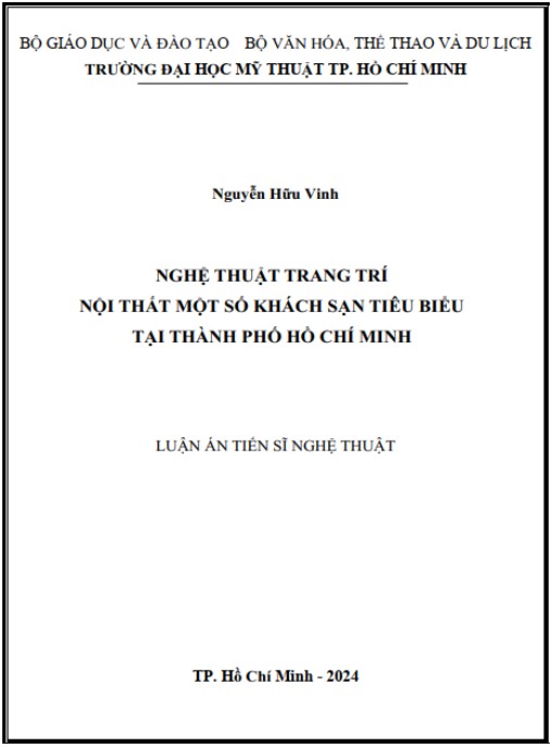 Luận án Nghệ thuật trang trí nội thất một số khách sạn tiêu biểu tại thành phố Hồ Chí Minh