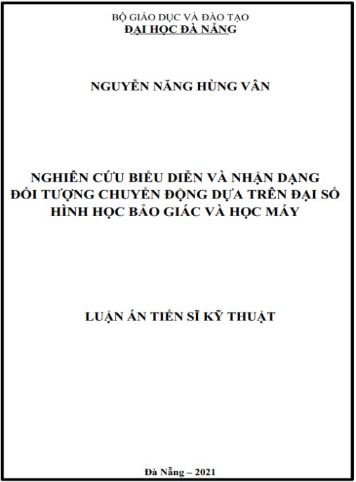 Luận án Nghiên cứu biểu diễn và nhận dạng đối tượng chuyển động dựa trên đại số hình học bảo giác và học máy