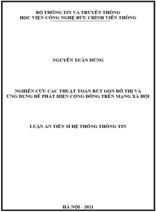 Luận án Nghiên cứu các thuật toán rút gọn đồ thị và ứng dụng để phát hiện cộng đồng trên mạng xã hội