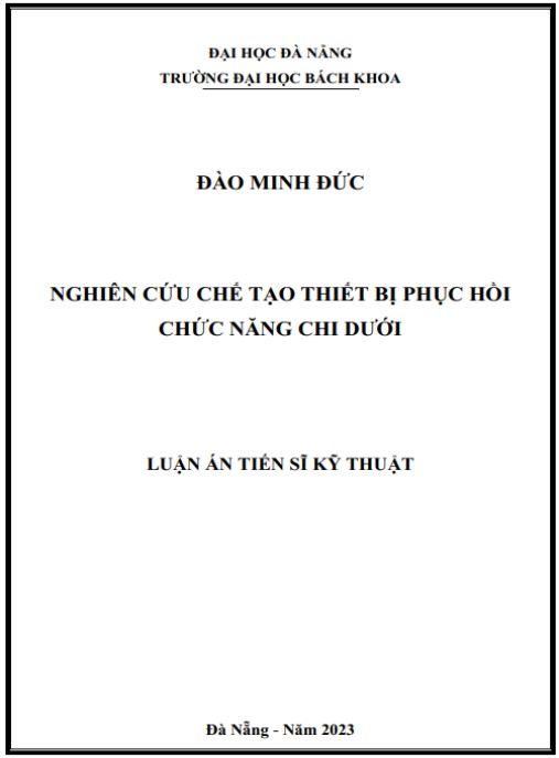 Luận án Nghiên cứu chế tạo thiết bị phục hồi chức năng chi dưới