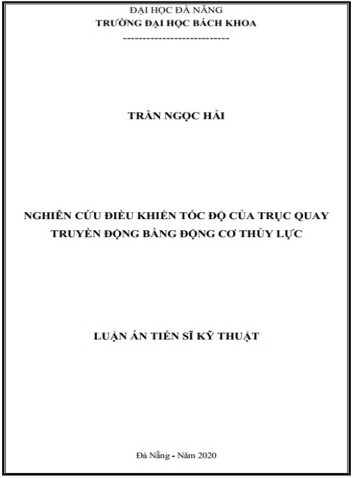 Luận án Nghiên cứu điều khiển tốc độ của trục quay truyền động bằng động cơ thủy lực.