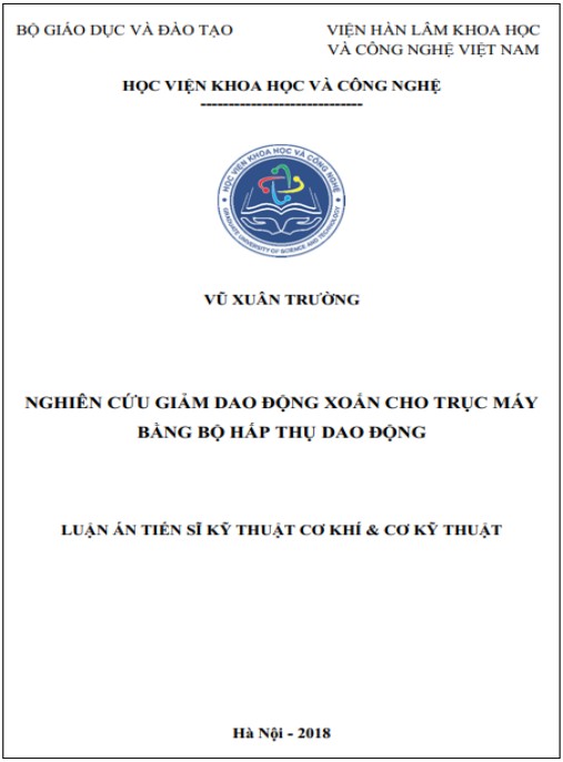 Luận án Nghiên cứu giảm dao động xoắn cho trục máy bằng bộ hấp thụ dao động
