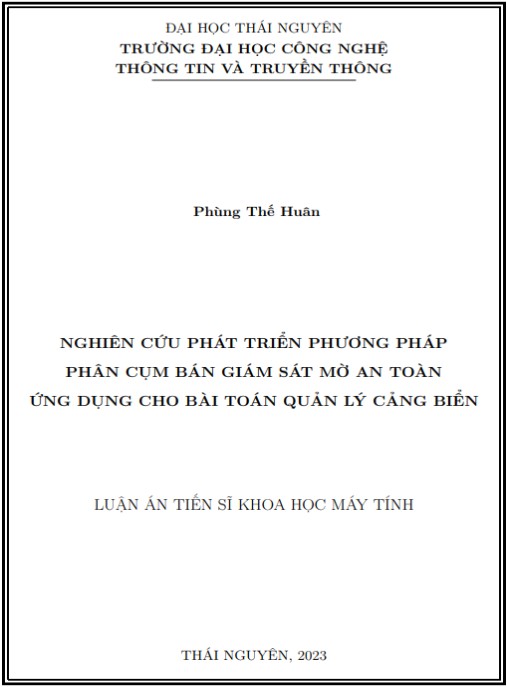 Luận án Nghiên cứu phát triển phương pháp phân cụm bám giám sát mờ an toàn ứng dụng cho bài toán quản lý cảng biển