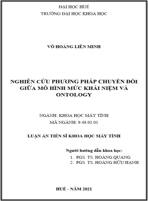 Luận án Nghiên cứu phương pháp chuyển đổi giữa mô hình mức khái niệm và ontology
