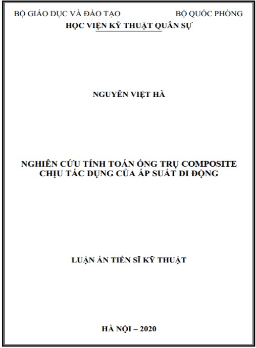 Luận án Nghiên cứu tính toán ống trụ composite chịu tác dụng của áp suất di động