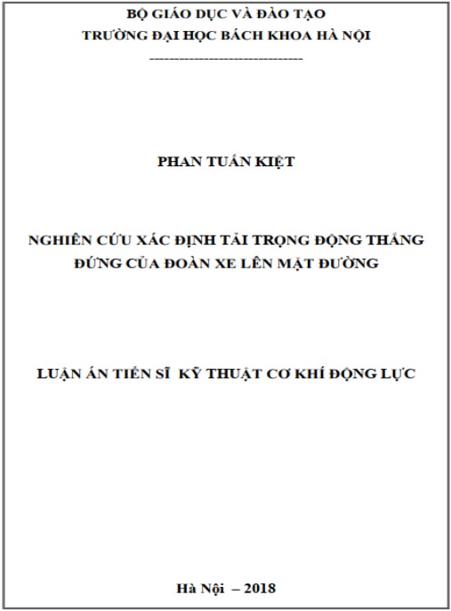 Luận án Nghiên cứu xác định tải trọng động thẳng đứng của đoàn xe lên mặt đường.