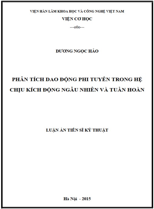 Luận án Phân tích dao động phi tuyến trong hệ chịu kích động ngẫu nhiên và tuần hoàn