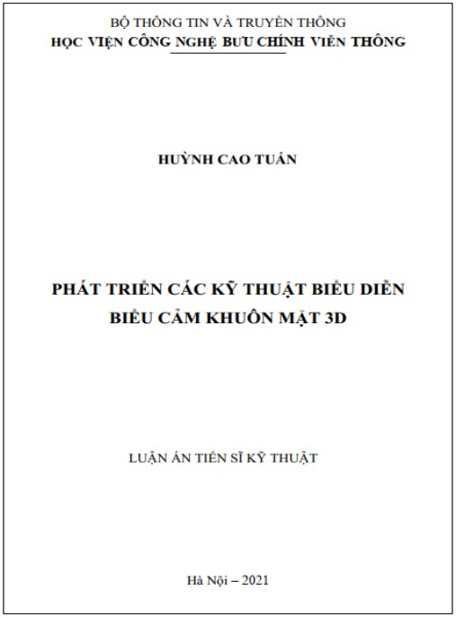 Luận án Phát triển các kỹ thuật biểu diễn biểu cảm khuôn mặt 3D