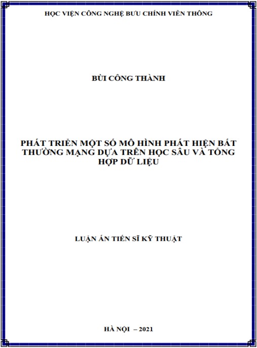 Luận án Phát triển một số mô hình phát hiện bất thường mạng dựa trên học sâu và tổng hợp dữ liệu