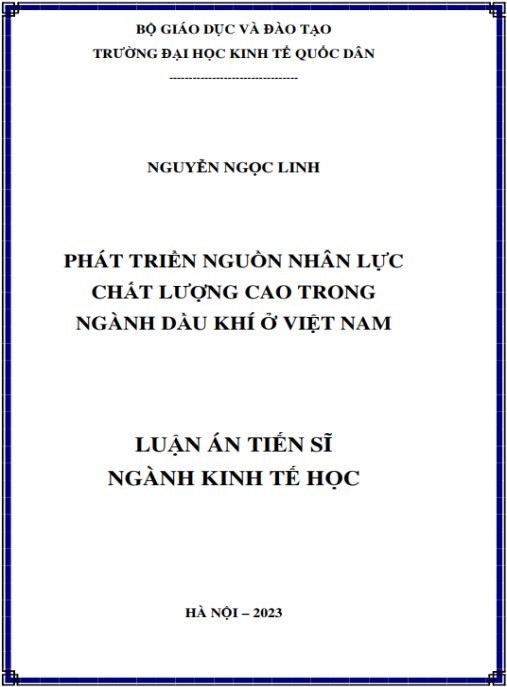 Luận án Phát triển nguồn nhân lực chất lượng cao trong ngành dầu khí ở Việt Nam