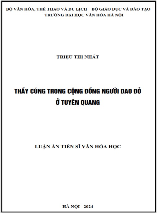 Luận án Thầy cúng trong cộng đồng người Dao Đỏ ở Tuyên Quang
