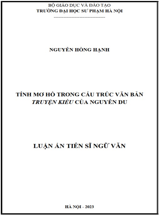 Luận án Tính mơ hồ trong cấu trúc văn bản Truyện Kiều của Nguyễn Du