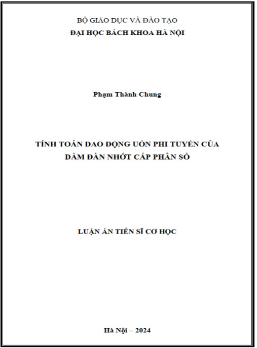 Luận án Tính toán dao động uốn phi tuyến của dầm đàn nhớt cấp phân số