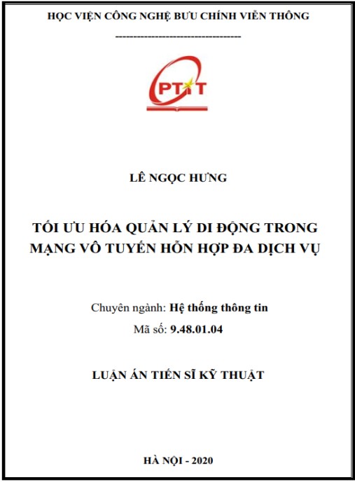 Luận án Tối ưu hoá quản lý di động trong mạng vô tuyến hỗn hợp đa dịch vụ