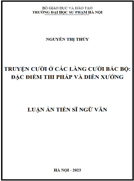 Luận án Truyện cười ở các làng cười Bắc Bộ – Đặc điểm thi pháp và diễn xướng