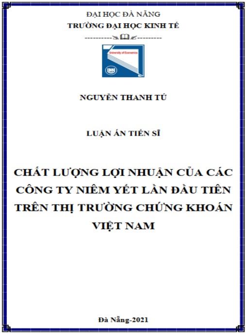 Luận án Chất lượng lợi nhuận của các công ty niêm yết lần đầu tiên trên thị trường chứng khoán Việt Nam