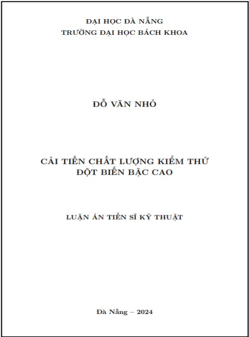 Luận án Cải tiến chất lượng kiểm thử đột biến bậc cao