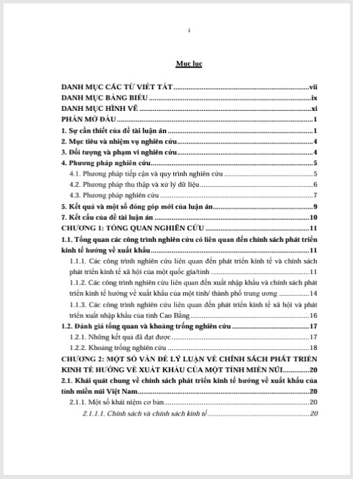Luận án Chính sách phát triển kinh tế hướng về xuất khẩu của tỉnh Cao Bằng