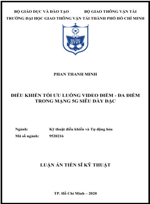 Luận án Điều khiển tối ưu luồng video điểm – đa điểm trong mạng 5G siêu dày đặc