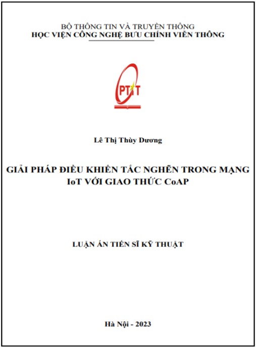 Luận án Giải pháp điều khiển tắc nghẽn trong mạng iot với giao thức coap