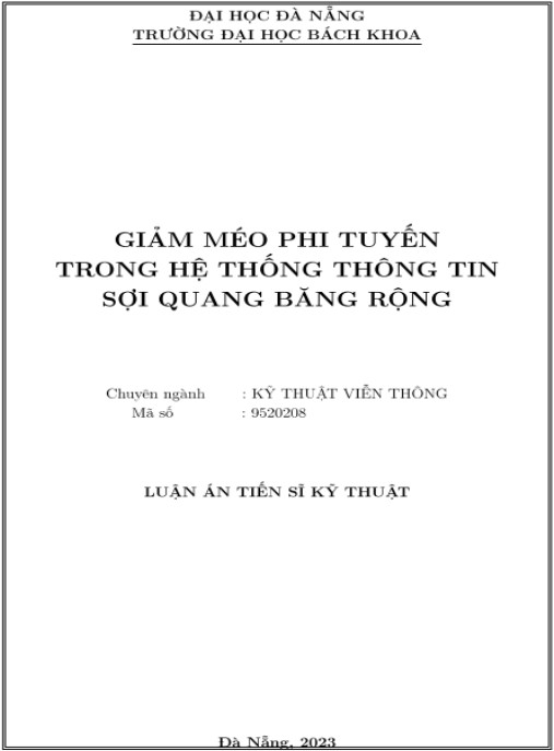 Luận án Giảm méo phi tuyến trong hệ thống thông tin sợi quang băng rộng