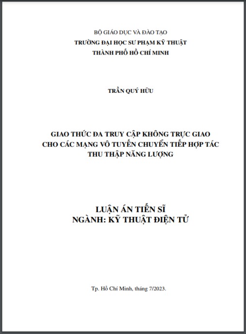 Luận án Giao thức đa truy cập không trực giao cho các mạng vô tuyến chuyển tiếp hợp tác thu thập năng lượng