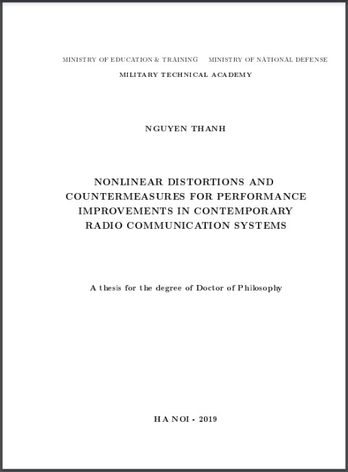 Luận án Méo phi tuyến và các biện pháp cải thiện chất lượng trong các hệ thống thông tin vô tuyến hiện đại