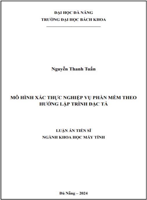 Luận án Mô hình xác thực nghiệp vụ phần mềm theo hướng lập trình đặc tả