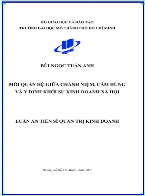 Luận án Mối quan hệ giữa chánh niệm, cảm hứng và ý định khởi sự kinh doanh xã hội