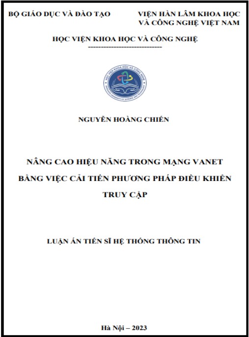 Luận án Nâng cao hiệu năng trong mạng VANET bằng việc cải tiến phương pháp điều khiển truy cập