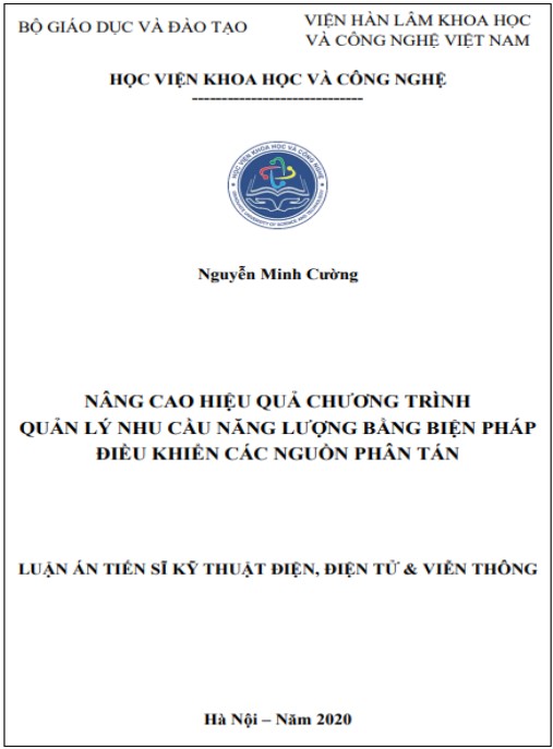 Luận án Nâng cao hiệu quả chương trình quản lý nhu cầu năng lượng bằng biện pháp điều khiển các nguồn phân tán.