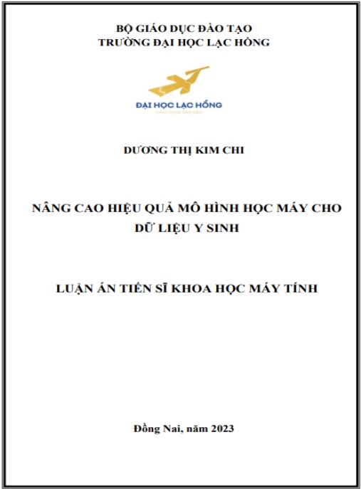 Luận án Nâng cao hiệu quả mô hình học máy cho dữ liệu y sinh