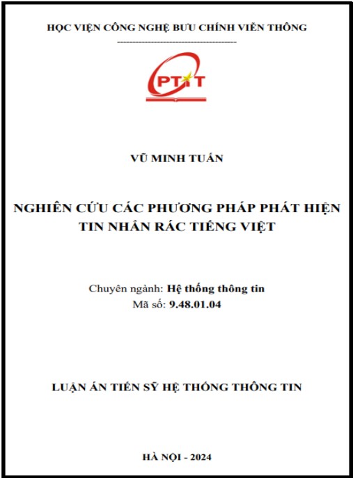 Luận án Nghiên cứu các phương pháp phát hiện tin nhắn rác tiếng Việt