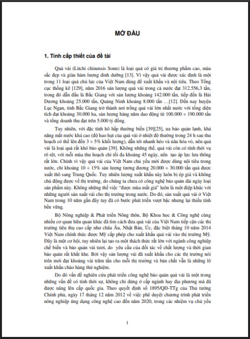 Luận án Nghiên cứu đặc tính trao đổi nhiệt ẩm và xác định các thông số công nghệ bảo quản lạnh quả vải