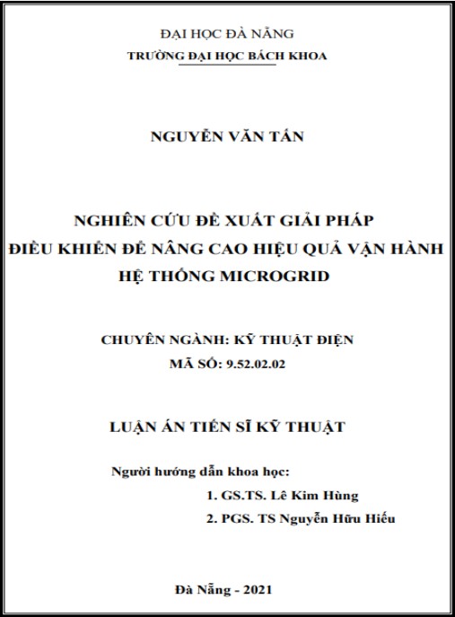 Luận án Nghiên cứu đề xuất giải pháp điều khiển để nâng cao hiệu quả vận hành hệ thống Microgrid.