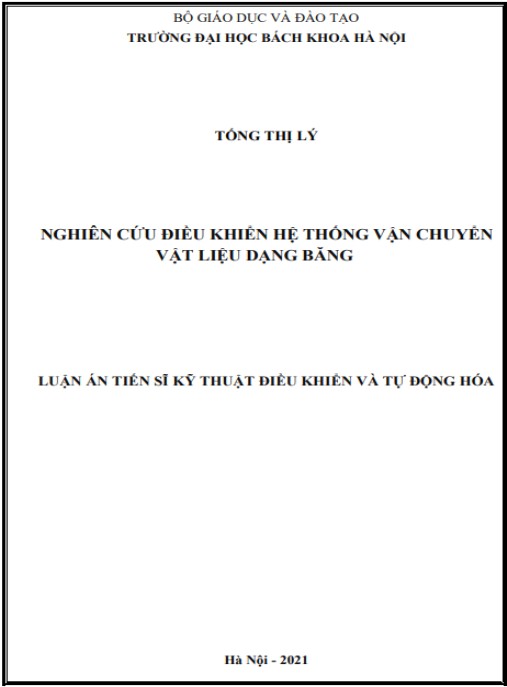 Luận án Nghiên cứu điều khiển hệ thống vận chuyển vật liệu dạng băng